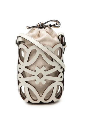 Loewe Pre-Owned 2022 Anagram Leather Cut Out Pocket crossbody bag - White