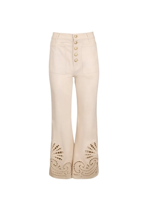 Ulla Johnson Lou embroidered flared jeans - Neutrals