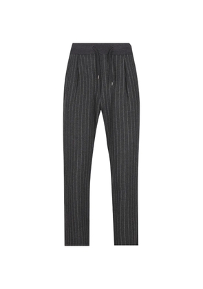 Herno pinstripe-pattern drawstring trousers - Grey