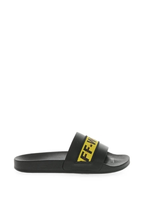 Off-White Industrial logo-strap slides - Black