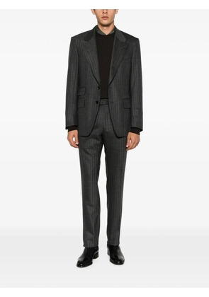 TOM FORD pinstripe-pattern buttoned suit - Grey
