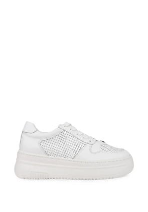 SERGIO MORETTI FIRENZE perforated platform sneakers - White