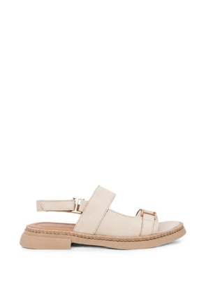 SERGIO MORETTI FIRENZE logo-plaque touch-strap sandals - Neutrals