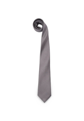 Giorgio Armani diagonal-stripe silk tie - Grey