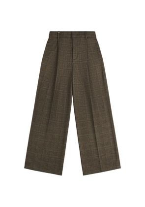 Fay checked pleated trousers - Green