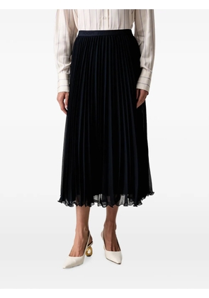 Joop! logo-waistband pleated midi skirt - Blue