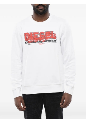 Diesel sweatshirt with glitchy logo - White