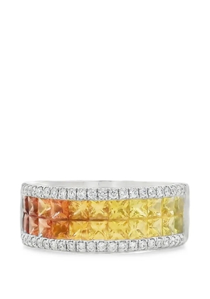 Lisa Nik Rainbow sapphire and diamond ring - Silver