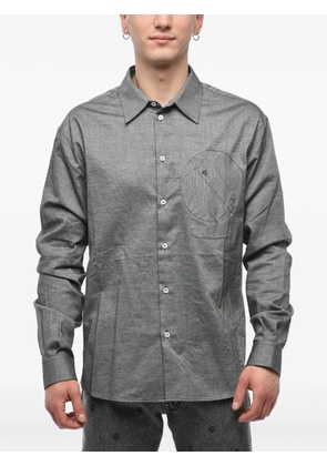 Off-White embroidered breast-pocket shirt - Grey