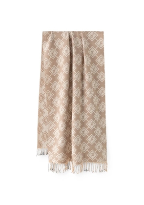 Joseph Ribkoff logo-monogram fringed scarf - Neutrals