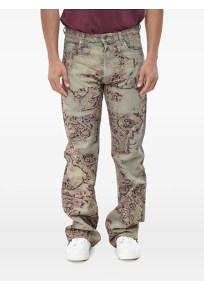 Off-White tapestry-print jeans - Grey