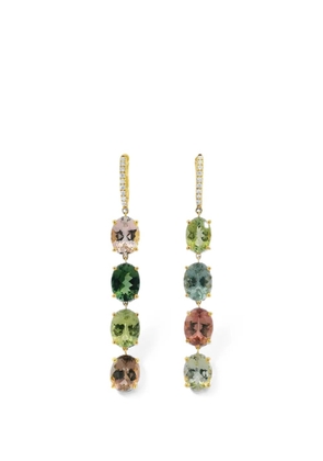 Lisa Nik Asymmetric tourmaline and diamond earrings - Gold