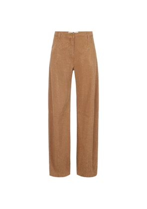 Elisabetta Franchi balloon denim jeans with rhinestones - Brown