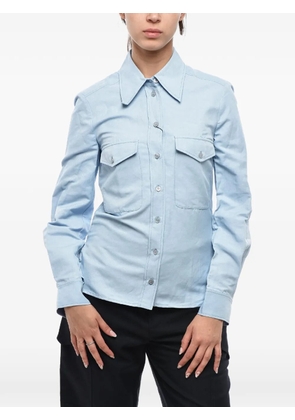 Stella McCartney Zana linen-blend shirt with side slits - Blue