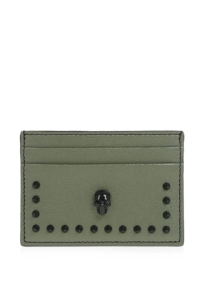 Alexander McQueen Skull studded card holder - Green