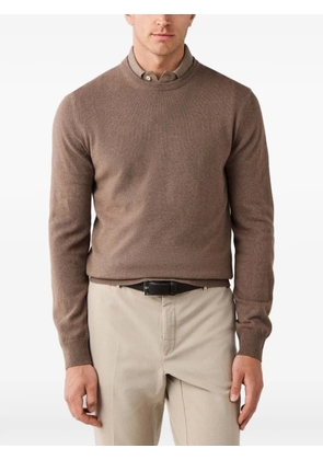 Hackett London elbow-patch crew-neck knit - Brown