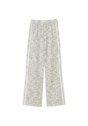 TWINSET tweed-effect drawstring trousers - Neutrals