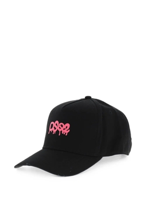DSQUARED2 solid baseball cap with fluorescent logo - Black