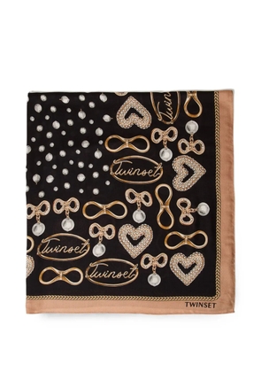 TWINSET kefiah with jewel print - Black