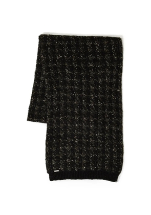 TWINSET jacquard knit scarf with houndstooth pattern - Black