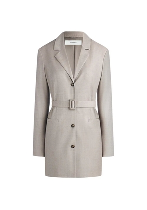 12 STOREEZ belted wool blazer - Neutrals