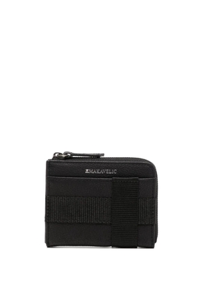 Makavelic square logo-detail leather wallet - Black