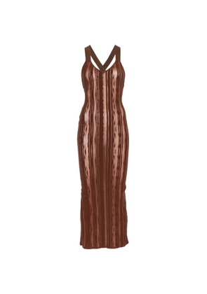 Romeo Gigli Pre-Owned 1990s V-neck midi dress - Brown