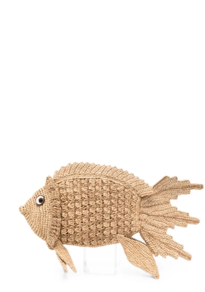 Anya Hindmarch fish-shape woven clutch bag - Neutrals