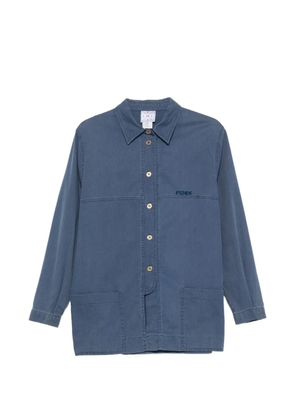 Fendi Pre-Owned 1980s logo-embroidered shirt - Blue