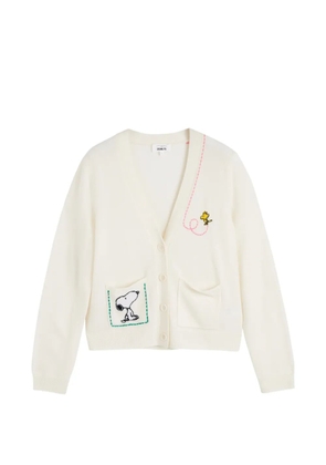 Chinti & Parker Snoopy-embroidered patch-pocket cardigan - Neutrals