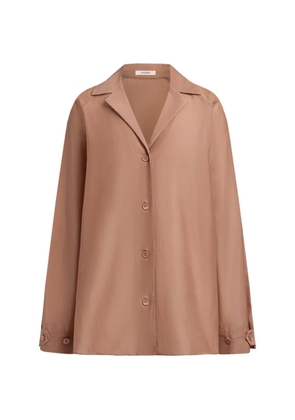 12 STOREEZ raglan-sleeve notched-collar shirt - Neutrals