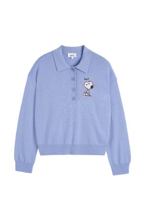 Chinti & Parker Snoopy-embroidered polo top - Blue