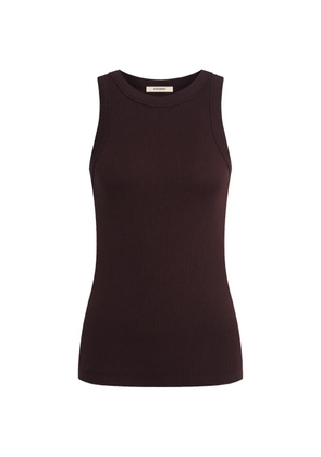 12 STOREEZ ribbed tank top - Brown