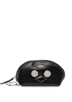 Toga embellished leather coin purse - Black