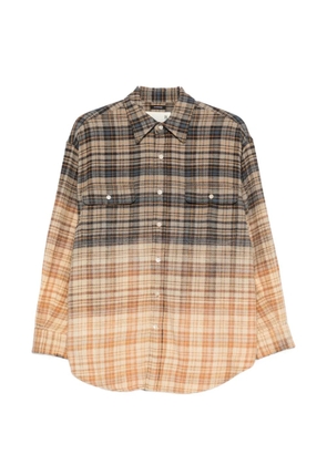 R13 long-sleeve checked shirt - Neutrals