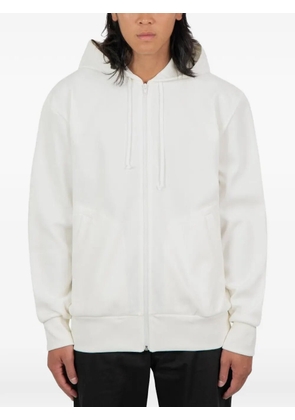 Comme des Garçons Homme Double pixel logo-patch zip-up hoodie - White