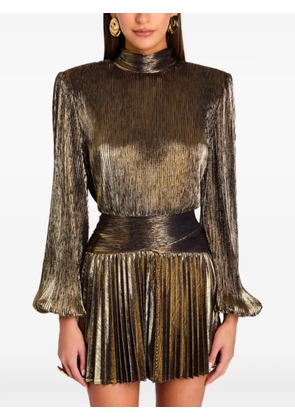 Retrofete pleated high-neck dress - Gold