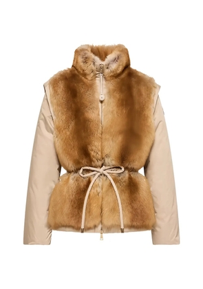 Moncler Blaireau 2-in-1 shearling down jacket - Neutrals
