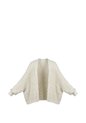 Balmain batwing-sleeve chunky-knit cardigan - Neutrals