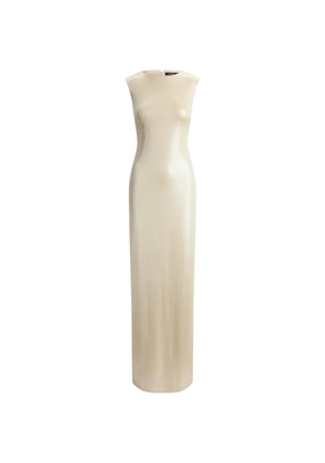 Lauren Ralph Lauren metallic-jersey boat-neck maxi dress - Neutrals
