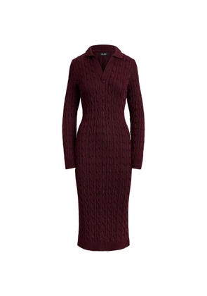 Lauren Ralph Lauren cable-knit collared midi dress