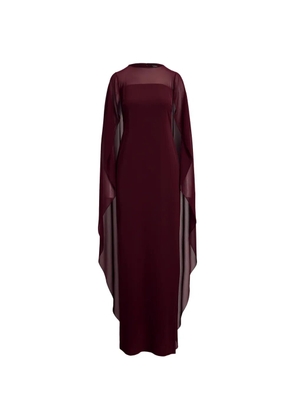 Lauren Ralph Lauren cape-overlay georgette maxi gown - Red