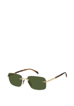 Eyewear by David Beckham rimless rectangle-frame sunglasses - Gold