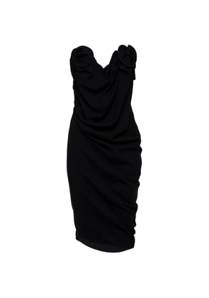 Magda Butrym floral-applique draped midi dress - Black