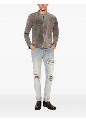 Giorgio Brato zip-up suede jacket - Grey