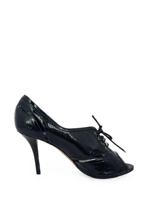 Christian Dior Pre-Owned lace-up peep-toe ankle boots - Black