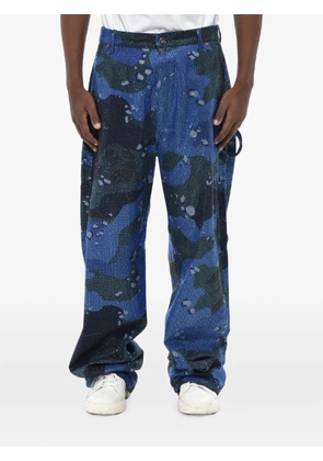 Off-White camouflage-print rhinestone-embellished jeans - Blue