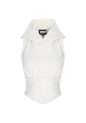 HAMZA Franci hooded corset-style top - White