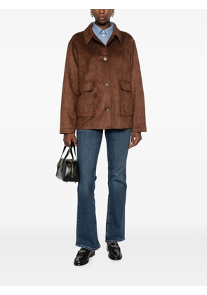 Marina Rinaldi crocodile-effect button-down jacket - Brown