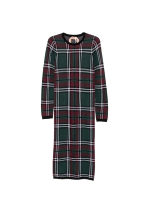 Nº21 tartan-check long-sleeve dress - Green